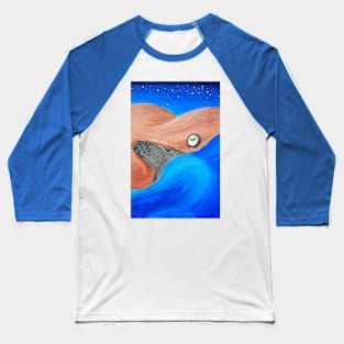 Painted Sleeping Whale Baseball T-Shirt